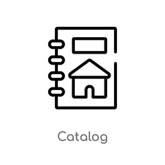 outline catalog vector icon. isolated black simple line element illustration from real estate concept. editable vector stroke catalog icon on white background