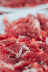 Obraz premium Raw beef slices