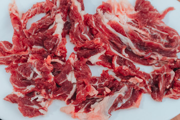Obraz premium Raw beef slices