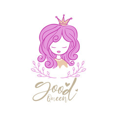 illustration of Beautiful girl with quote vector