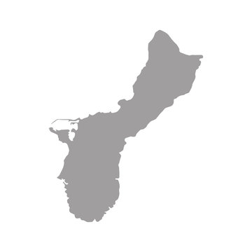 Outline map of Guam. Isolated
