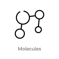 outline molecules vector icon. isolated black simple line element illustration from science concept. editable vector stroke molecules icon on white background