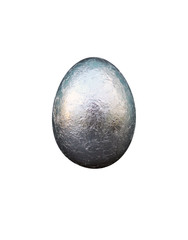 silver Easter egg isolated on white background