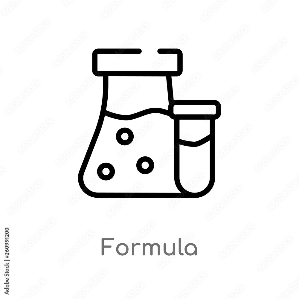 Poster outline formula vector icon. isolated black simple line element illustration from science concept. e