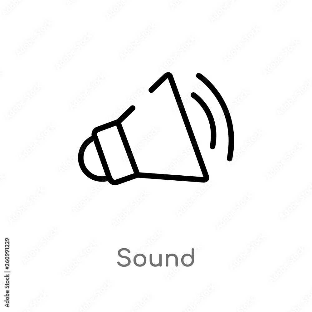 Poster outline sound vector icon. isolated black simple line element illustration from science concept. edi