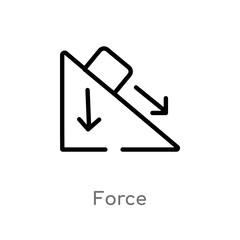 outline force vector icon. isolated black simple line element illustration from science concept. editable vector stroke force icon on white background