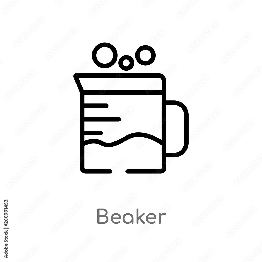 Aufkleber outline beaker vector icon. isolated black simple line element illustration from science concept. ed