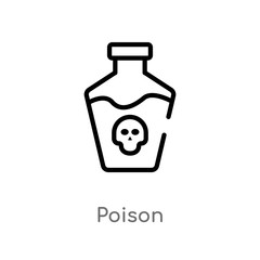 outline poison vector icon. isolated black simple line element illustration from science concept. editable vector stroke poison icon on white background