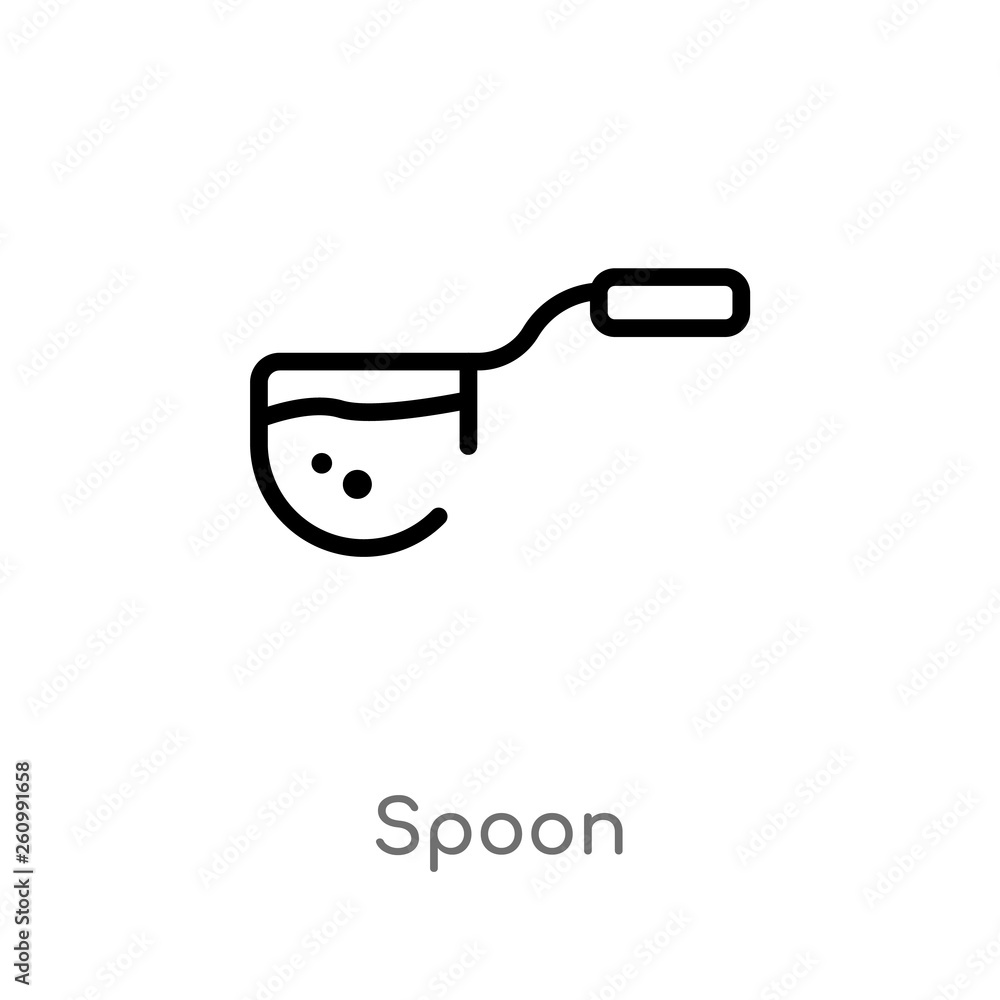 Poster outline spoon vector icon. isolated black simple line element illustration from science concept. edi