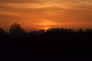 Fototapeta na wymiar Sun rise Sun set sky horizon