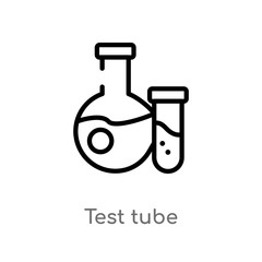 outline test tube vector icon. isolated black simple line element illustration from science concept. editable vector stroke test tube icon on white background