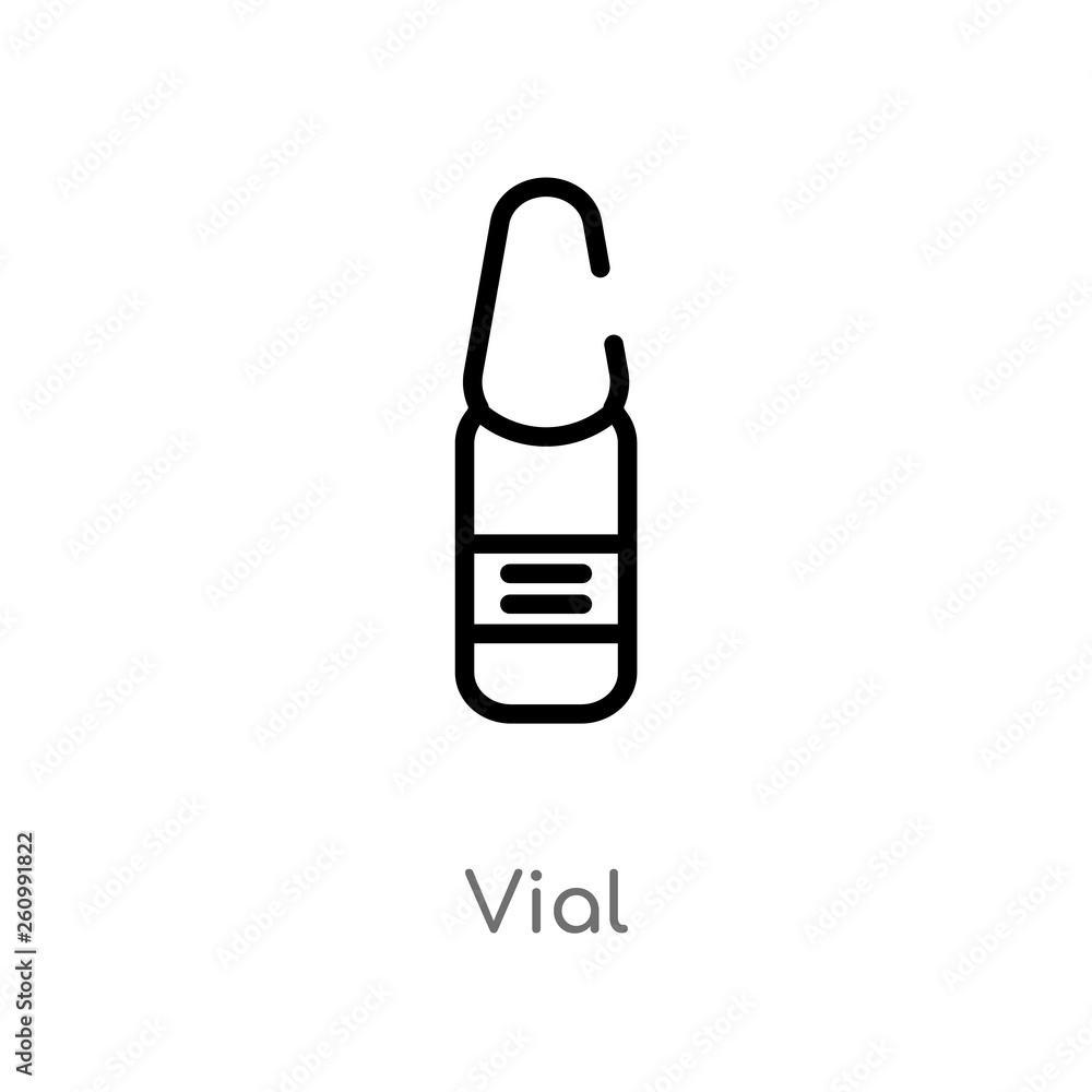 Aufkleber outline vial vector icon. isolated black simple line element illustration from science concept. edit