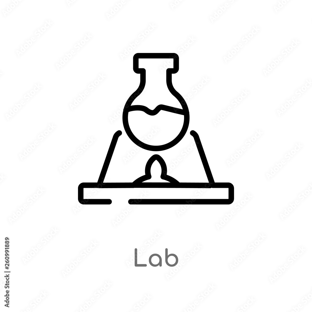 Poster outline lab vector icon. isolated black simple line element illustration from science concept. edita
