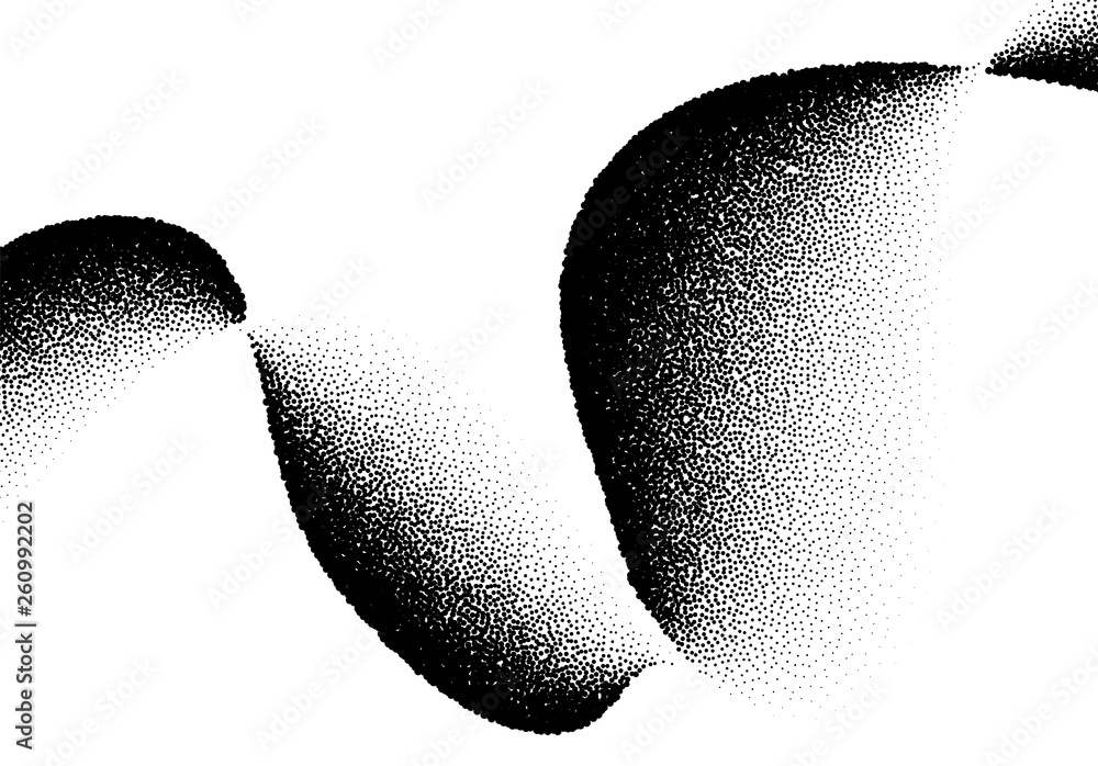 Poster abstract background with wave of scattered dots