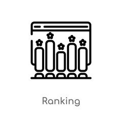 outline ranking vector icon. isolated black simple line element illustration from search engine optimization concept. editable vector stroke ranking icon on white background