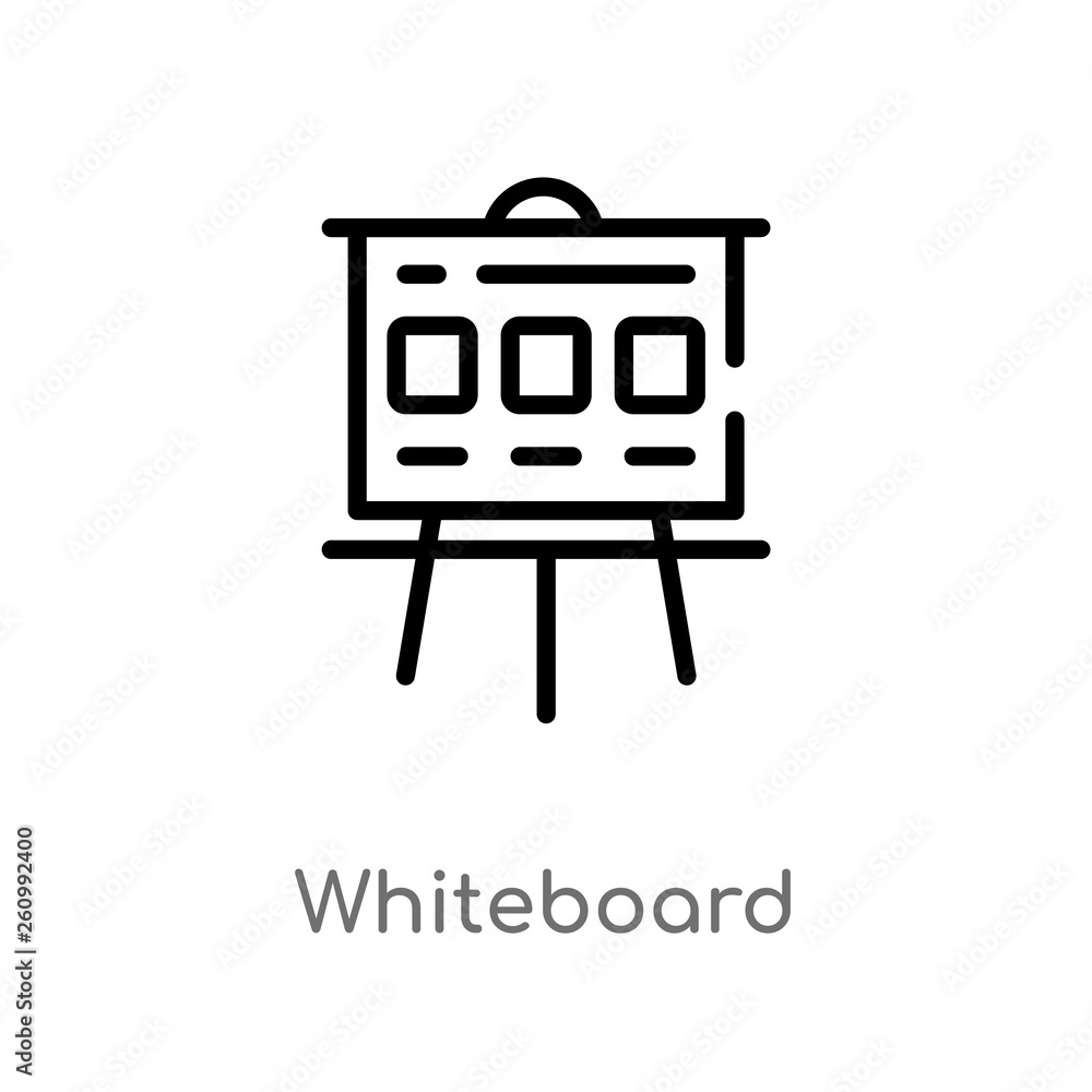Poster outline whiteboard vector icon. isolated black simple line element illustration from seo & web conce