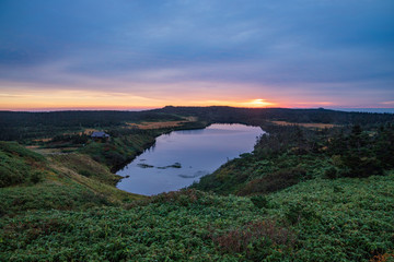 Autumn leaves and clouds in Hachimantai, Akita Prefecture