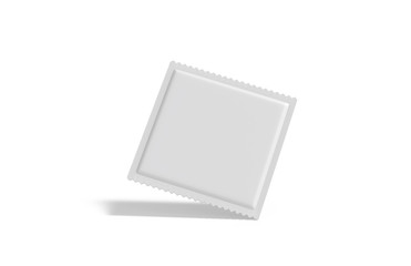 White blank sachet packaging for food, cosmetics and medicines, mock up template on isolated white background, 3d illustration