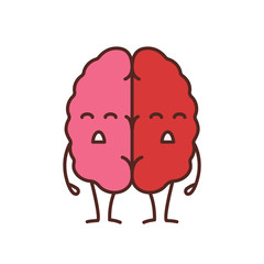 Sad human brain emoji color icon