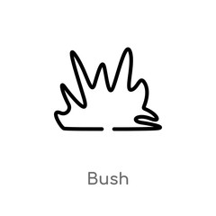 outline bush vector icon. isolated black simple line element illustration from season concept. editable vector stroke bush icon on white background
