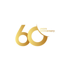 60 Years Anniversary Vector Template Design Illustration