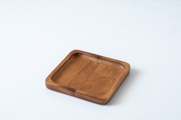 chop board wood on white background without depth of field