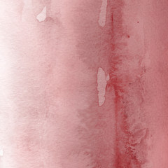Red ink and watercolor texture on white paper background. Paint leaks and ombre effects. Hand painted abstract image.