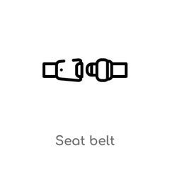 outline seat belt vector icon. isolated black simple line element illustration from security concept. editable vector stroke seat belt icon on white background