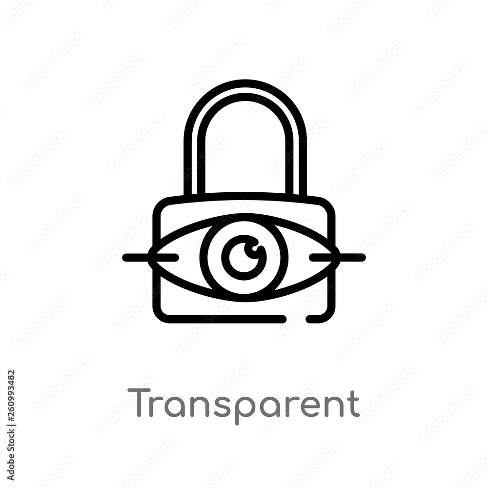 Poster outline transparent vector icon. isolated black simple line element illustration from security conce