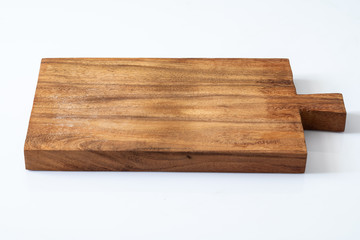 chop board wood on white background without depth of field