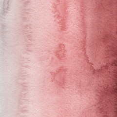 Red ink and watercolor texture on white paper background. Paint leaks and ombre effects. Hand painted abstract image.