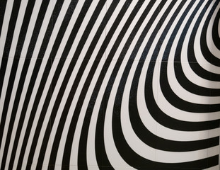 bathroom wall tiles with creative abstract curves pattern in black and white