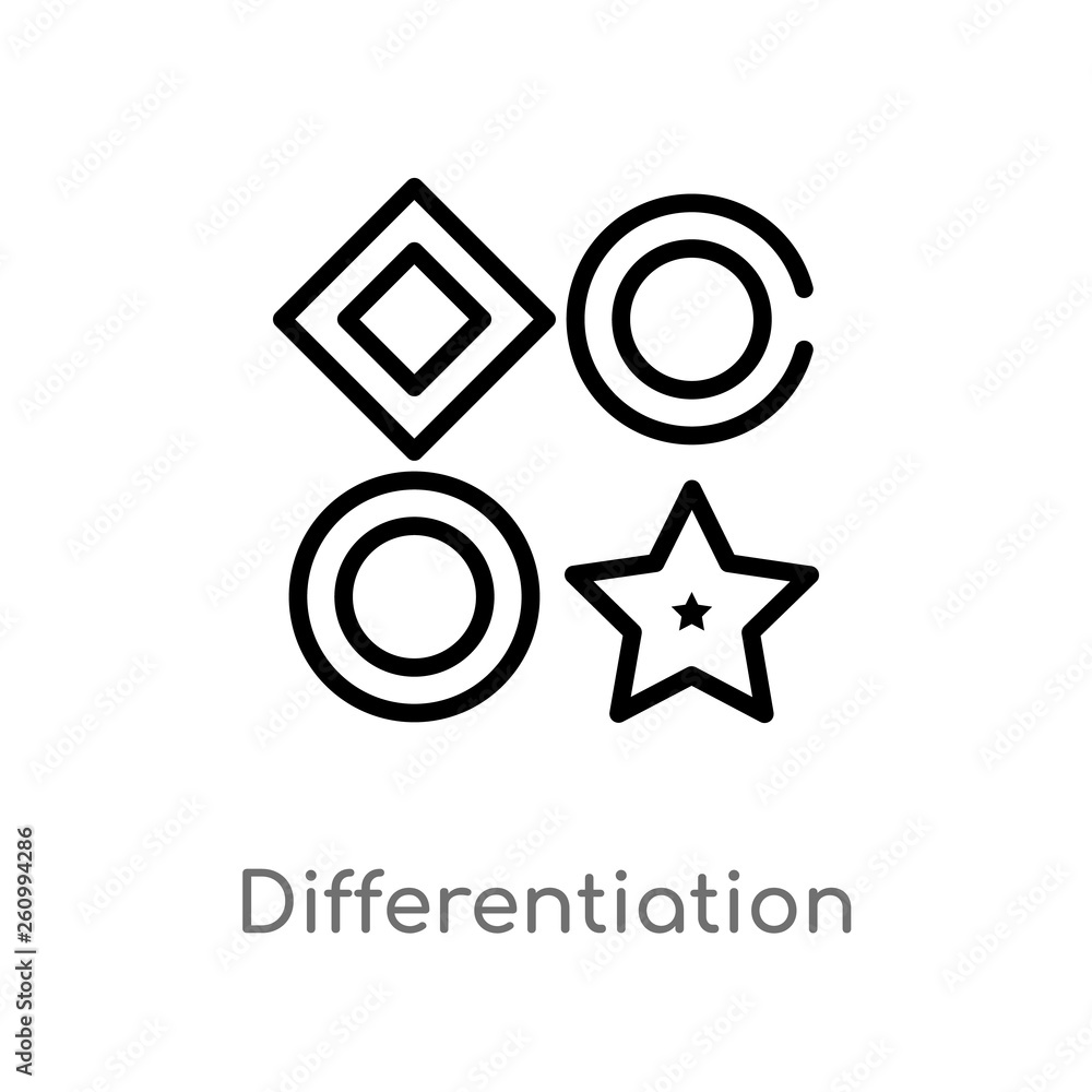 Poster outline differentiation vector icon. isolated black simple line element illustration from seo and we