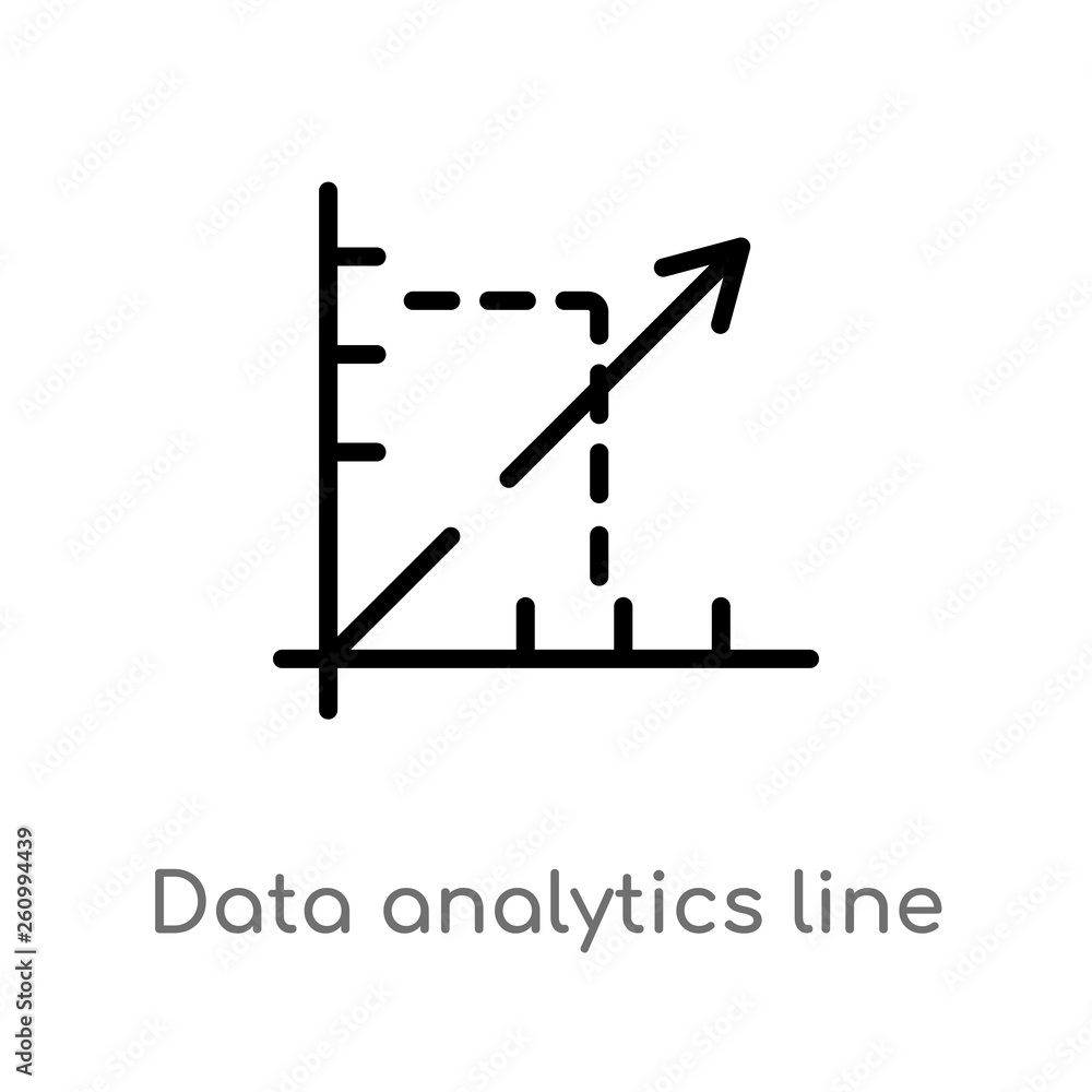 Poster outline data analytics line graphic vector icon. isolated black simple line element illustration fro