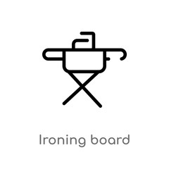 outline ironing board vector icon. isolated black simple line element illustration from sew concept. editable vector stroke ironing board icon on white background