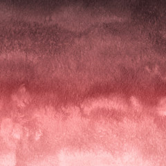 Red ink and watercolor texture on white paper background. Paint leaks and ombre effects. Hand painted abstract image.