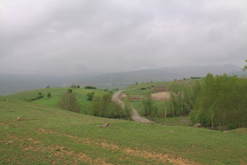 A beautiful plain with a road from it, Iran, Gilan