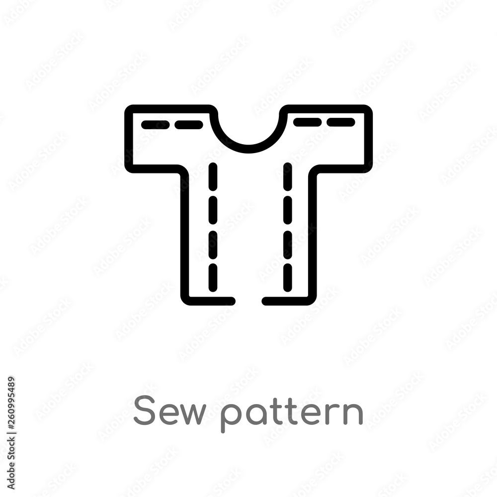 Poster outline sew pattern vector icon. isolated black simple line element illustration from sew concept. e