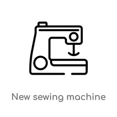 outline new sewing machine vector icon. isolated black simple line element illustration from sew concept. editable vector stroke new sewing machine icon on white background
