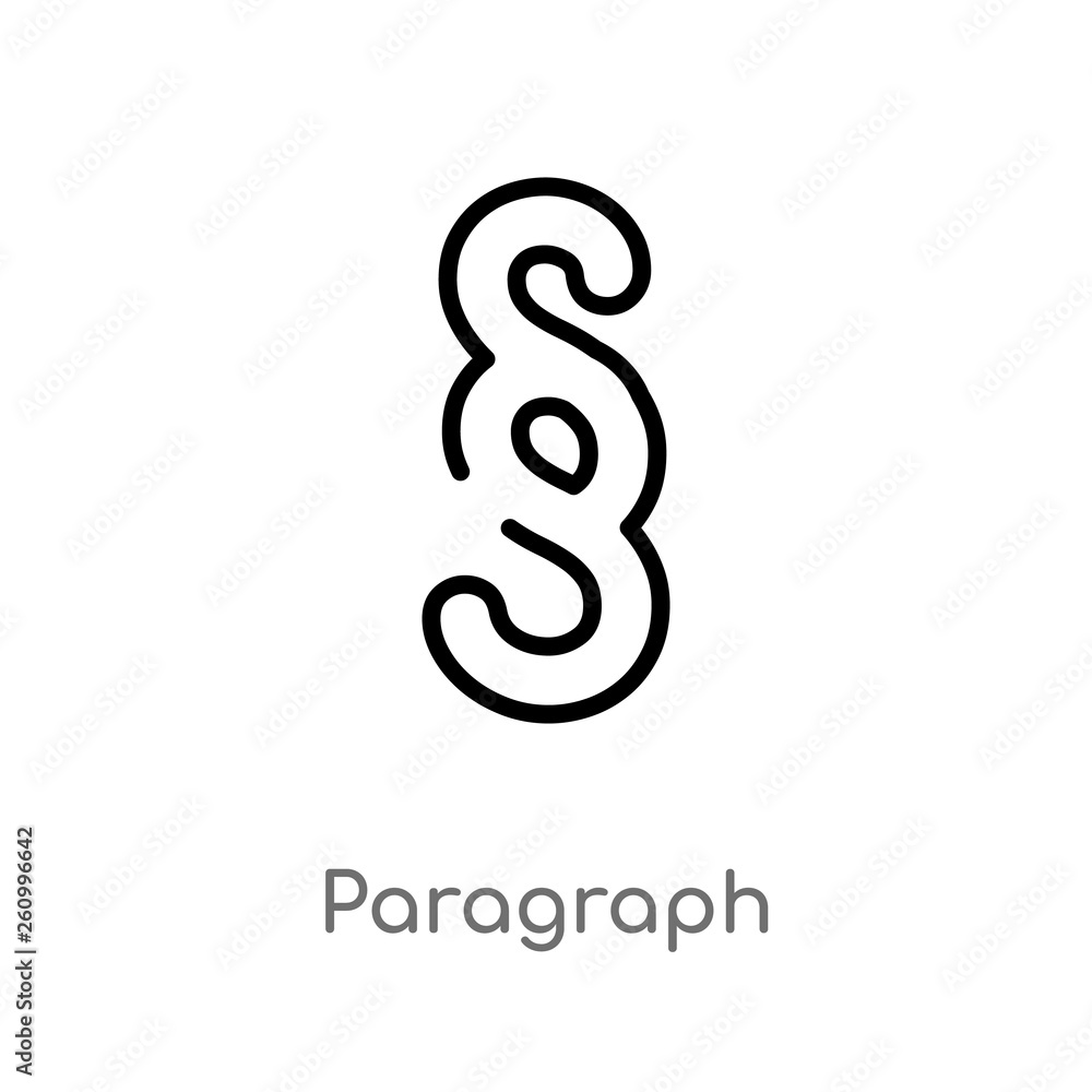 Poster outline paragraph vector icon. isolated black simple line element illustration from shapes concept. 