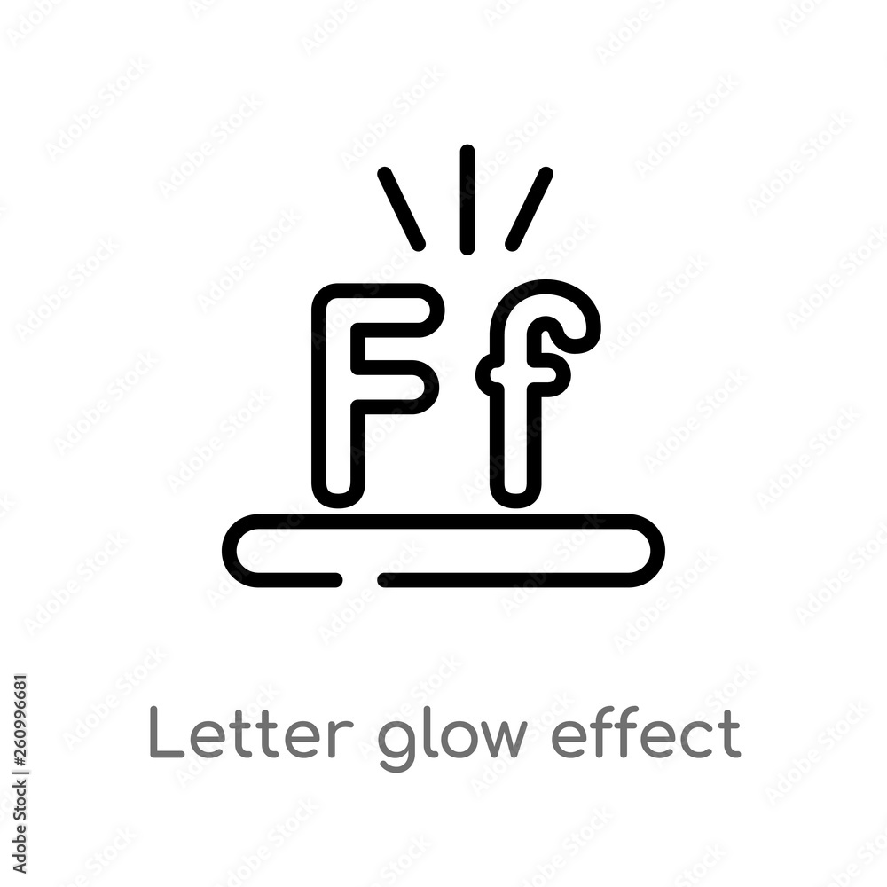Poster outline letter glow effect vector icon. isolated black simple line element illustration from shapes 
