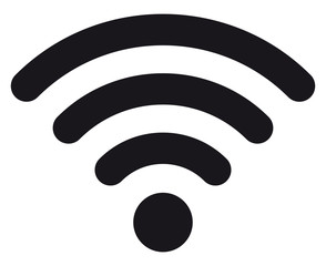 Schwarzes Icon Wi-Fi Abgerundet