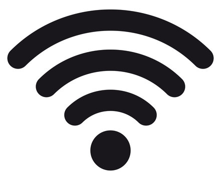 Schwarzes Icon Wi-Fi Abgerundet