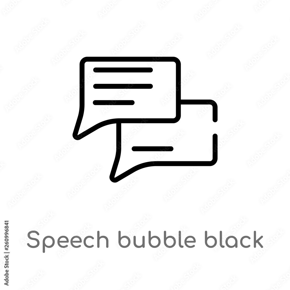 Poster outline speech bubble black vector icon. isolated black simple line element illustration from shapes
