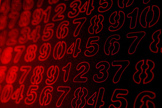 Background of numbers. from zero to nine. Numbers texture. Currency symbols. Numerology. Mathematical equations and formulas