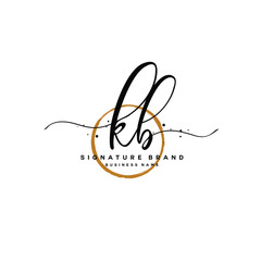 K B KB Initial letter handwriting and  signature logo.