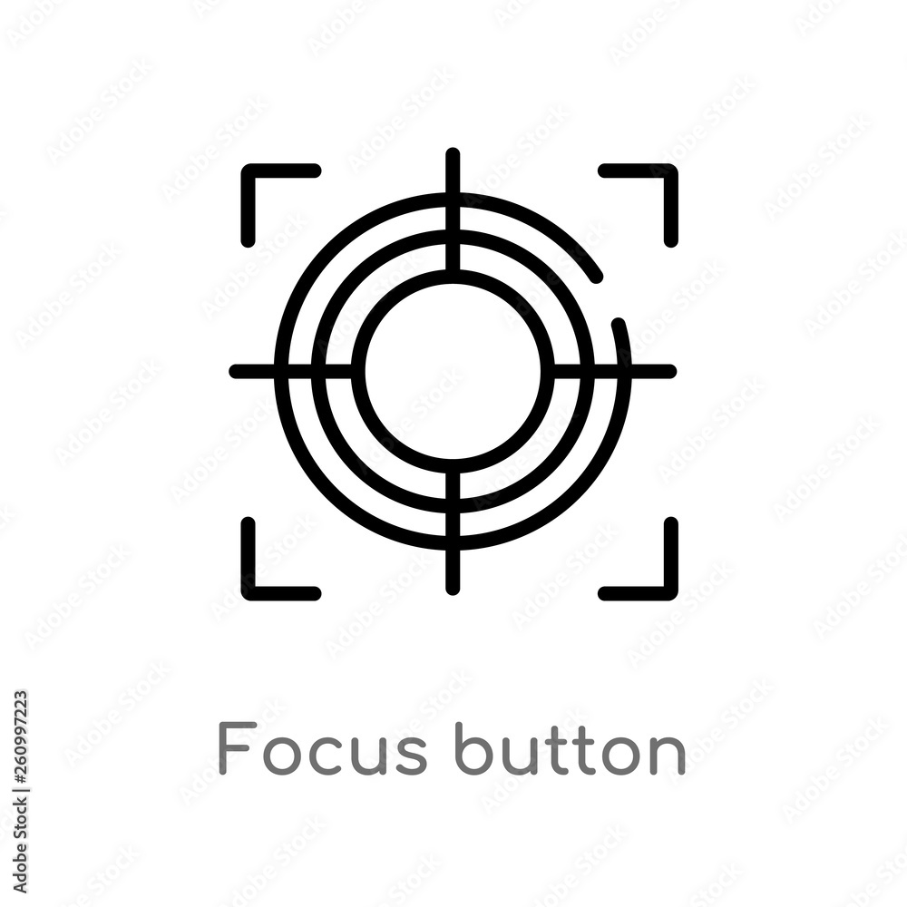 Poster outline focus button vector icon. isolated black simple line element illustration from shapes concep