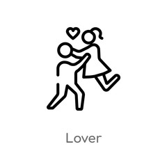 outline lover vector icon. isolated black simple line element illustration from shapes concept. editable vector stroke lover icon on white background