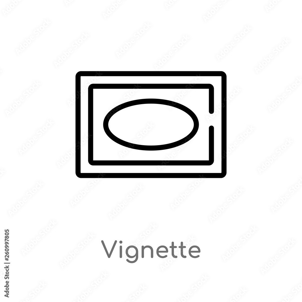 Poster outline vignette vector icon. isolated black simple line element illustration from shapes concept. e