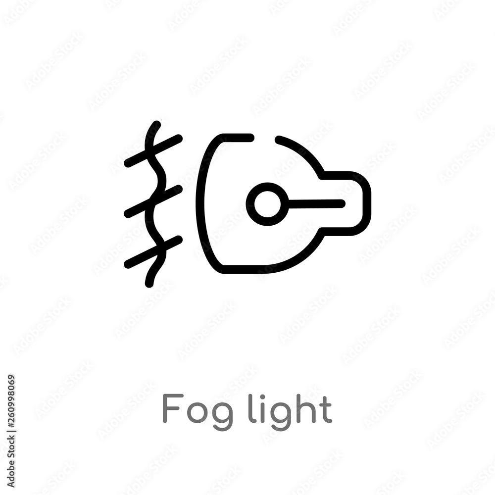 Aufkleber outline fog light vector icon. isolated black simple line element illustration from shapes concept. 